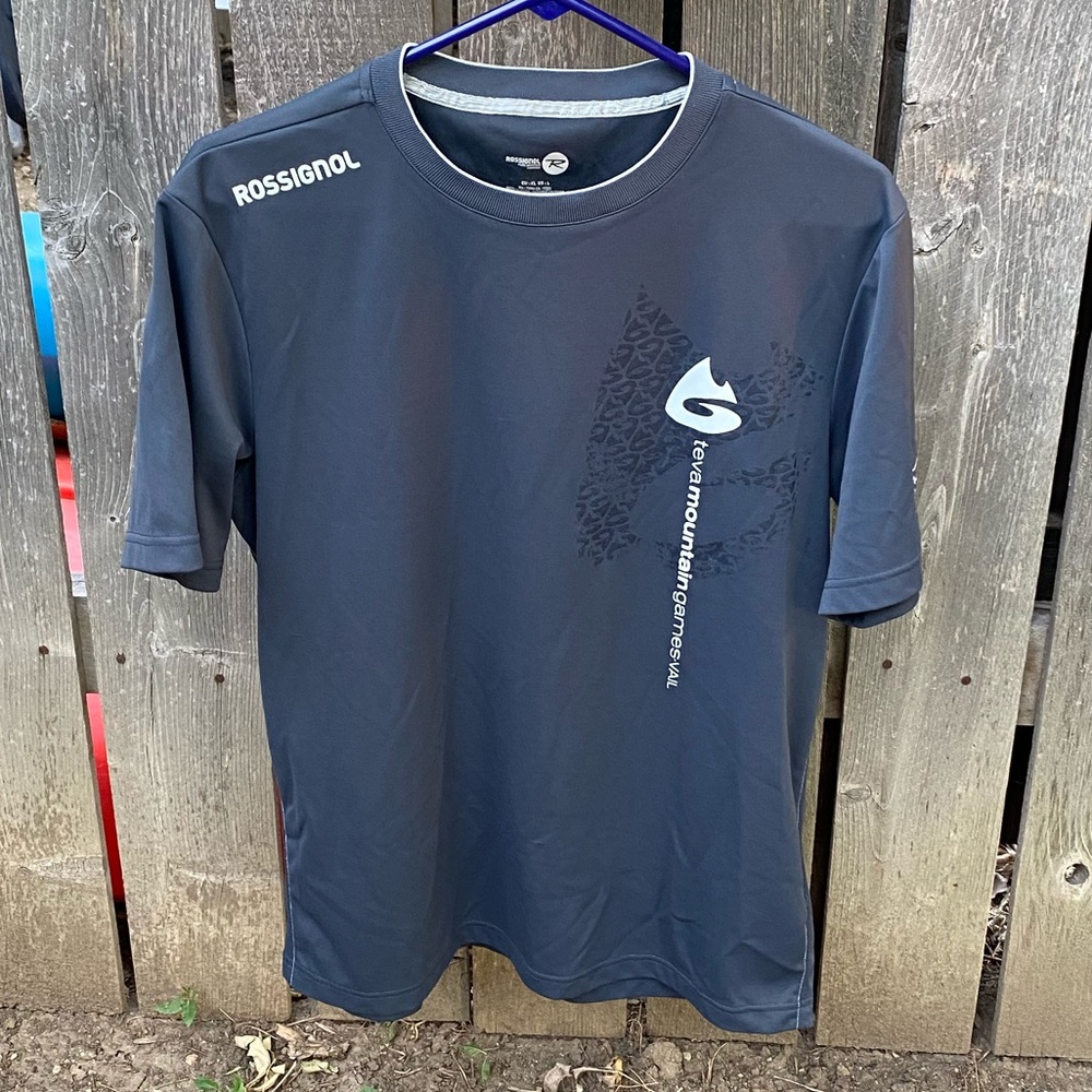 Rossignol Short Sleeve Shirt L Gray/White